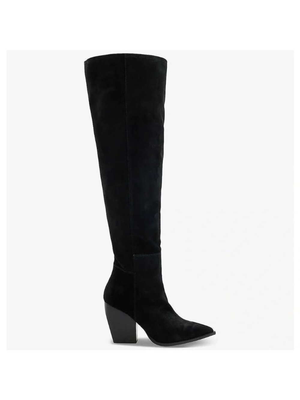 NEW ALLSAINTS Riena Over The Knee Boots Black Suede Whimsygoth Emo Womens 11